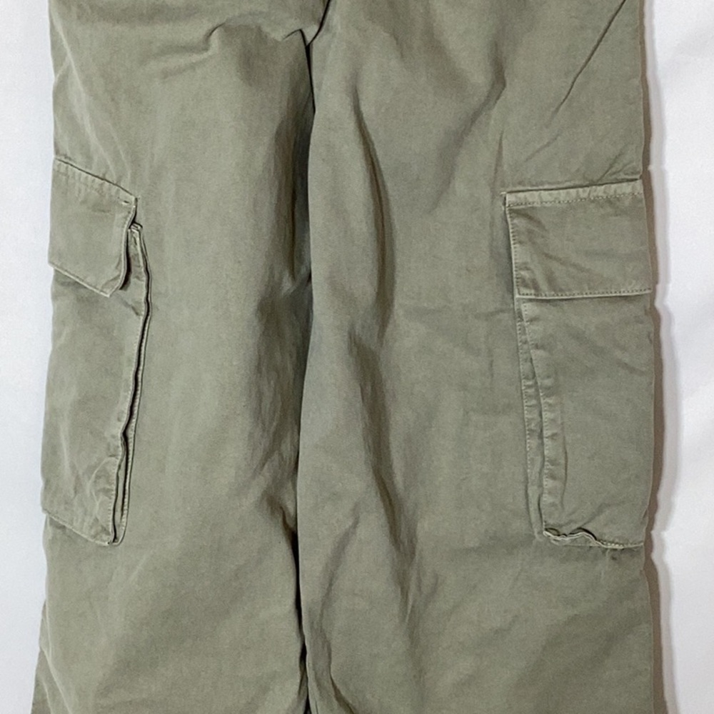 NWT ZARA Ultra Wide Leg Cargo Pant Light Green Size US 4 - Picture 10 of 11